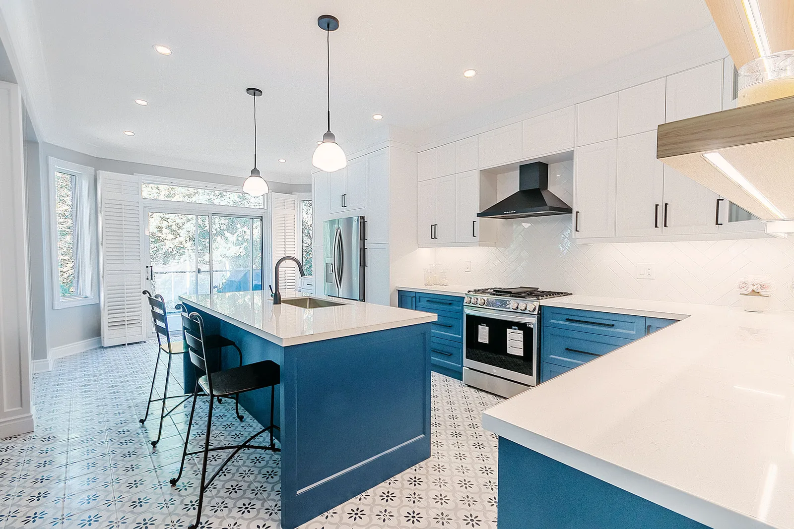 Kitchen and living space real estate photography
